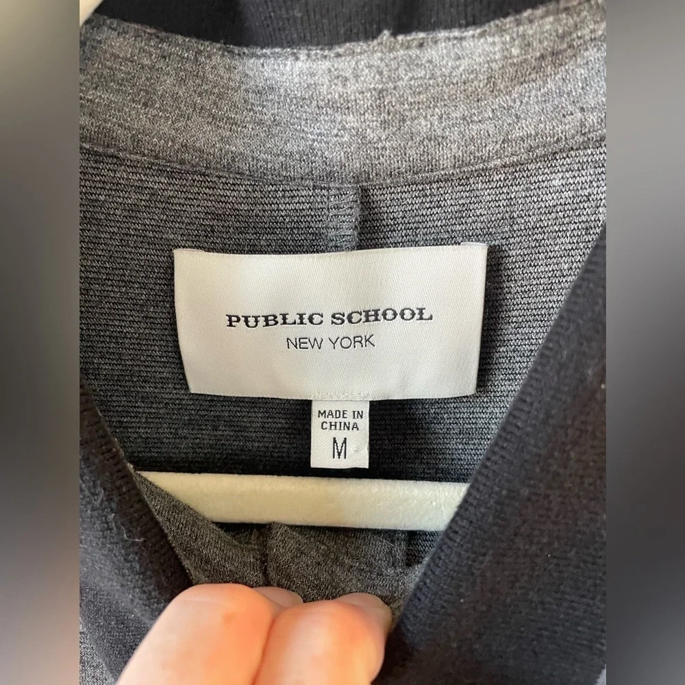 Public School, gray and black polo shirt dress, high-low hemline, size M, EUC - Picture 4 of 8